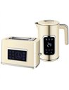 HOMCOM Touch Screen Kettle and Toaster Set - Cream