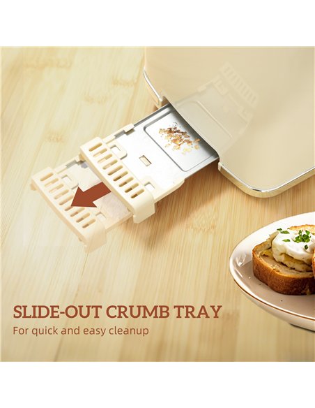 HOMCOM Touch Screen Kettle and Toaster Set - Cream - pic 169001 | FastDaddyshop