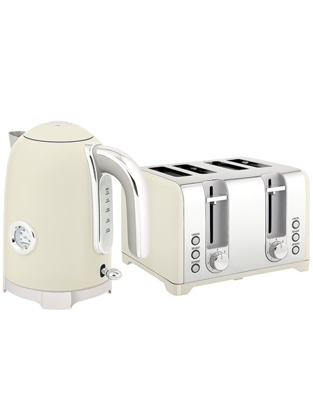 HOMCOM Retro 3000W Kettle and Toaster Set - Grey - pic 169003 | FastDaddyshop
