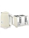 HOMCOM Retro 3000W Kettle and Toaster Set - Grey