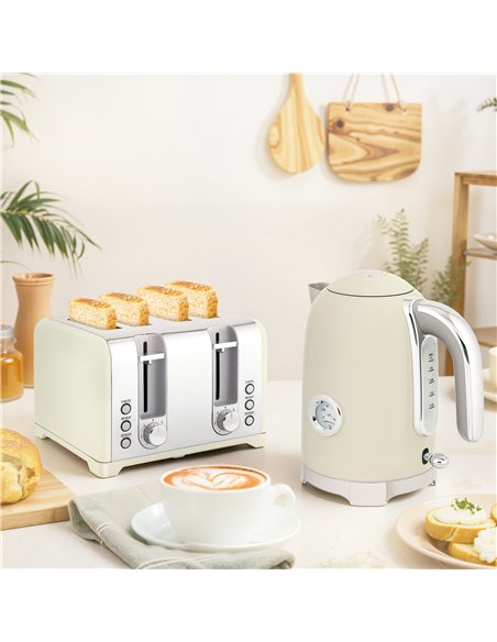HOMCOM Retro 3000W Kettle and Toaster Set - Grey - pic 169004 | FastDaddyshop