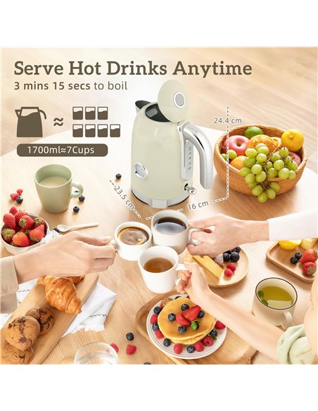 HOMCOM Retro 3000W Kettle and Toaster Set - Grey - pic 169006 | FastDaddyshop