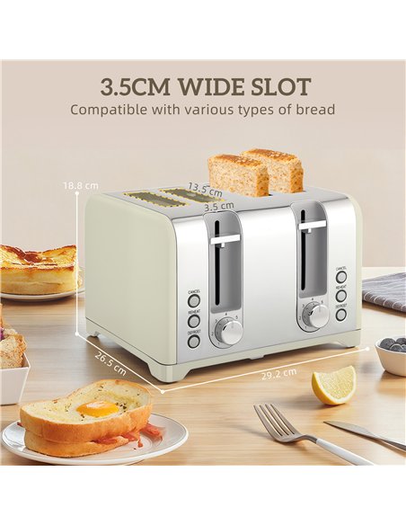 HOMCOM Retro 3000W Kettle and Toaster Set - Grey - pic 169010 | FastDaddyshop