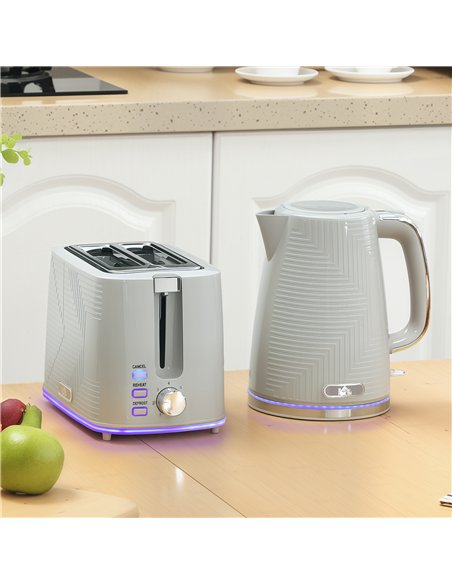 HOMCOM Modern Kettle and Toaster Set - Grey - pic 169013 | FastDaddyshop
