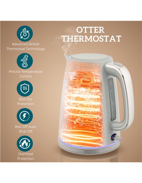 HOMCOM Modern Kettle and Toaster Set - Grey - pic 169015 | FastDaddyshop