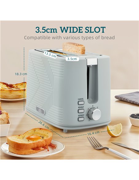 HOMCOM Modern Kettle and Toaster Set - Grey - pic 169017 | FastDaddyshop