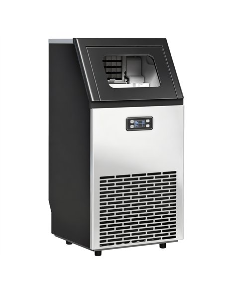 HOMCOM Commercial Ice Maker Machine, Freestanding Stainless Steel Ice Machine with Self-Cleaning, LCD Display, 45kg/24 Hours and - pic 169021 | FastDaddyshop