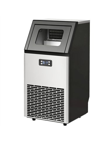 HOMCOM Commercial Ice Maker Machine, Freestanding Stainless Steel Ice Machine with Self-Cleaning, LCD Display, 45kg/24 Hours and
