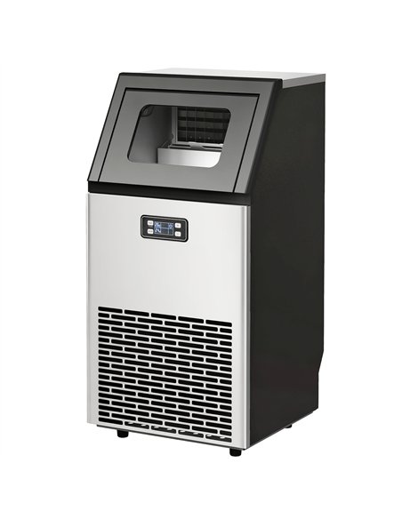 HOMCOM Commercial Ice Maker Machine, Freestanding Stainless Steel Ice Machine with Self-Cleaning, LCD Display, 45kg/24 Hours and - pic 169025 | FastDaddyshop