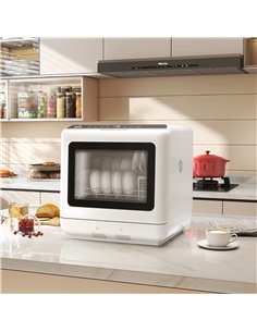 HOMCOM 6L Five-Mode Tabletop Dishwasher - White 2