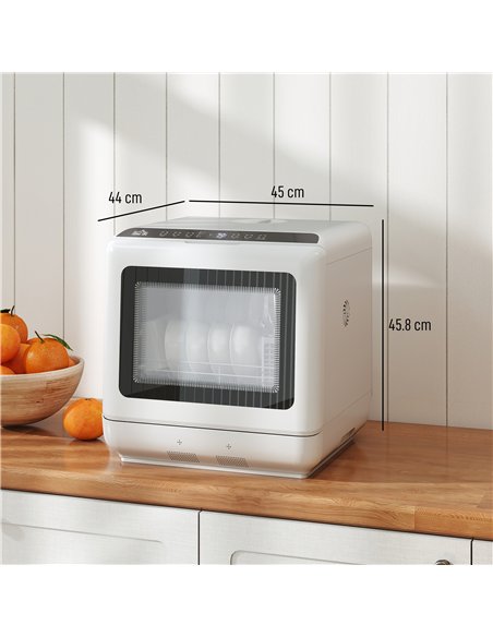 HOMCOM 6L Five-Mode Tabletop Dishwasher - White - pic 169037 | FastDaddyshop