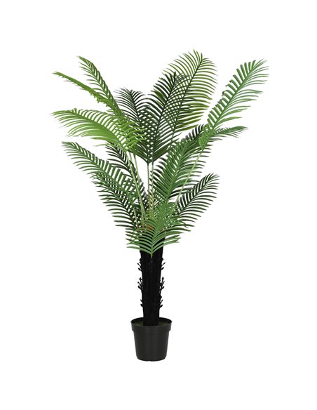 HOMCOM 175cm Artificial Areca Palm Tree with 16 PE Leaves, Decorative Artificial Plant with Plastic Pot and Flocked Soil, Fake P - pic 169062 | FastDaddyshop