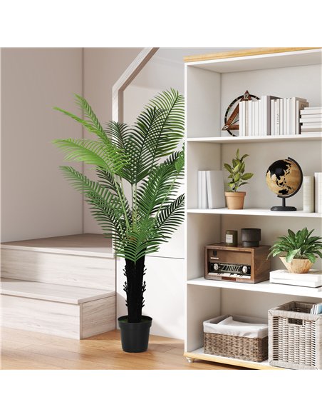 HOMCOM 175cm Artificial Areca Palm Tree with 16 PE Leaves, Decorative Artificial Plant with Plastic Pot and Flocked Soil, Fake P - pic 169063 | FastDaddyshop