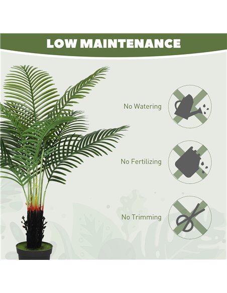 HOMCOM 120cm Artificial Areca Palm Tree with 9 PE Leaves, Decorative Artificial Plant with Plastic Pot and Flocked Soil, Fake Pl - pic 169076 | FastDaddyshop