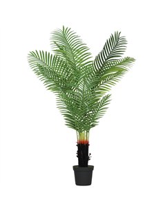 HOMCOM 150cm Artificial Areca Palm Tree with 12 PE Leaves, Decorative Artificial Plant with Plastic Pot and Flocked Soil, Fake P