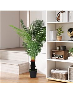 HOMCOM 150cm Artificial Areca Palm Tree with 12 PE Leaves, Decorative Artificial Plant with Plastic Pot and Flocked Soil, Fake P 2