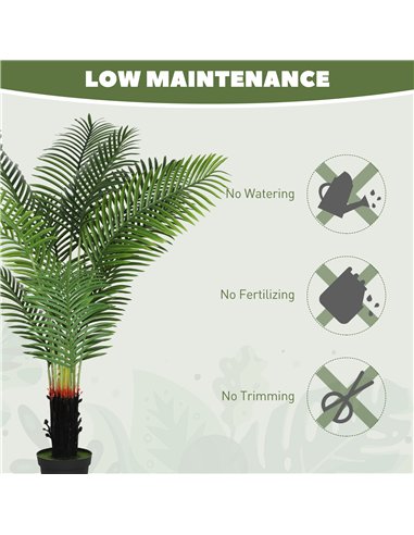 HOMCOM 150cm Artificial Areca Palm Tree with 12 PE Leaves, Decorative Artificial Plant with Plastic Pot and Flocked Soil, Fake P