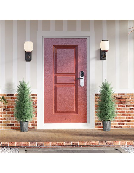 HOMCOM 90cm Artificial Cypress Trees Set of 2, UV Resistant Artificial Plants with Decorative Pot, Fake Plants for Indoor Outdoo - pic 169099 | FastDaddyshop