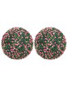 HOMCOM Set of Two Artificial Boxwood Balls Plants - Pink