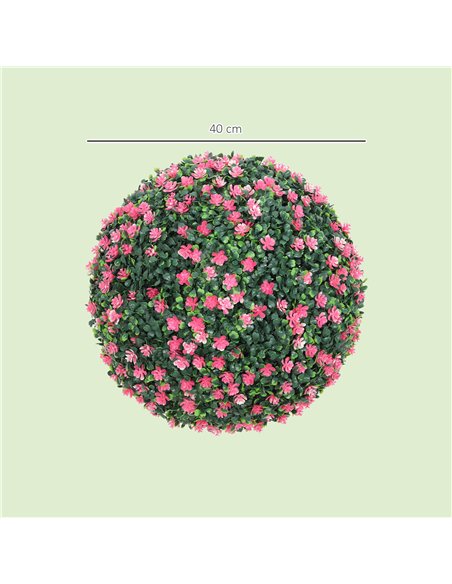 HOMCOM Set of Two Artificial Boxwood Balls Plants - Pink - pic 169136 | FastDaddyshop