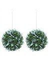 HOMCOM Set of 2 Artificial Plant Topiary Balls, UV-protected Fake Decorative Plants, Blue
