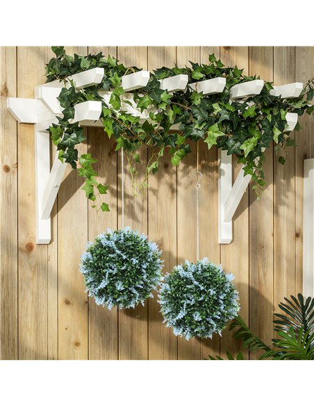 HOMCOM Set of 2 Artificial Plant Topiary Balls, UV-protected Fake Decorative Plants, Blue - pic 169158 | FastDaddyshop