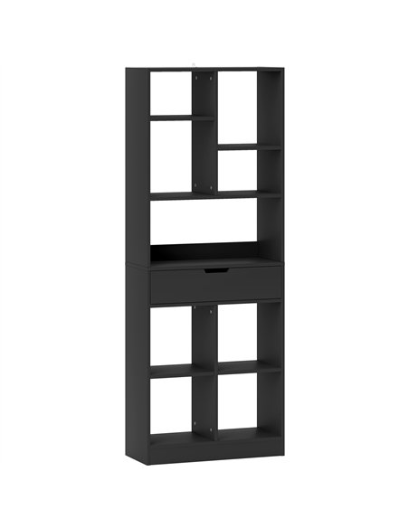 HOMCOM Tall Bookshelf with Drawer, Freestanding Bookcase for Bedroom, Living Room, Home Office, Black - pic 169161 | FastDaddyshop