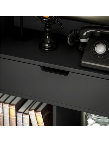 HOMCOM Tall Bookshelf with Drawer, Freestanding Bookcase for Bedroom, Living Room, Home Office, Black - pic 169168 | FastDaddyshop