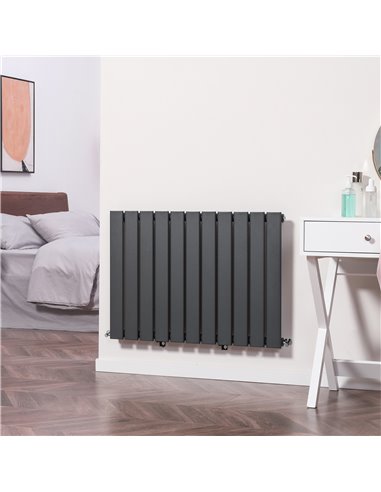 Homcom 830 x 600 mm Single Panel Radiator, Water-filled Heater, Grey