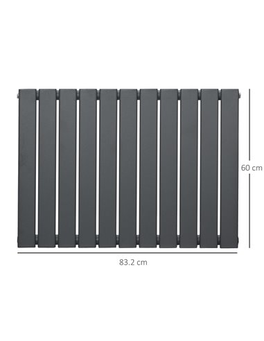 Homcom 830 x 600 mm Single Panel Radiator, Water-filled Heater, Grey