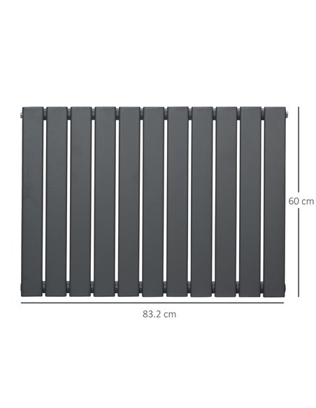 Homcom 830 x 600 mm Single Panel Radiator, Water-filled Heater, Grey - pic 16919 | FastDaddyshop