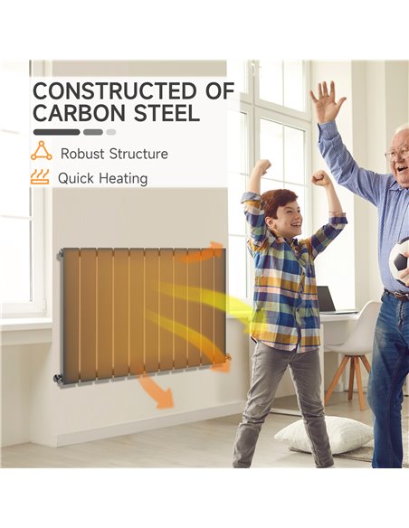 Homcom 830 x 600 mm Single Panel Radiator, Water-filled Heater, Grey - pic 16921 | FastDaddyshop