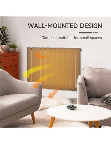 Homcom 830 x 600 mm Single Panel Radiator, Water-filled Heater, Grey