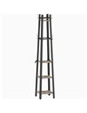 HOMCOM Industrial-Style Four Shelf Coat Stand - Grey/Black