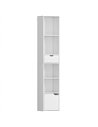 HOMCOM 6-Tier Bookcase, Tall Narrow Bookshelf with Drawer and Door - White