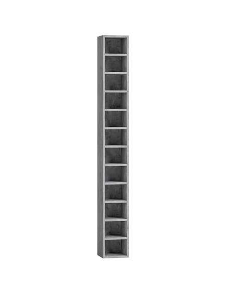 HOMCOM 204 CD Tall Narrow Media Storage Tower - Cement Grey - pic 169269 | FastDaddyshop