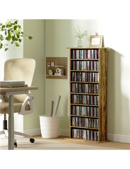 HOMCOM 360 CD Storage Unit - Rustic Brown - pic 169279 | FastDaddyshop