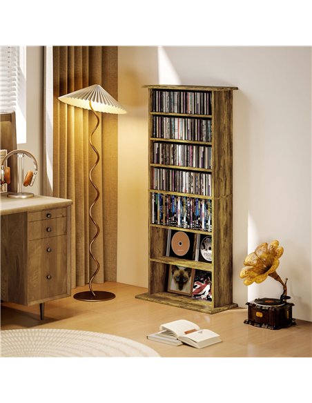 HOMCOM 360 CD Storage Unit - Rustic Brown - pic 169284 | FastDaddyshop