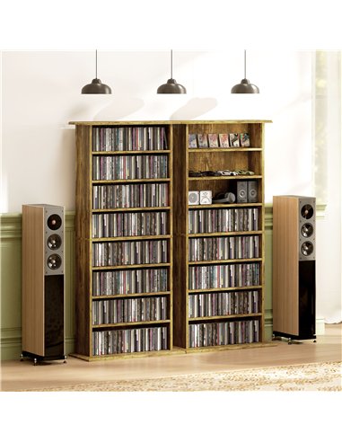 HOMCOM 360 CD Storage Unit - Rustic Brown