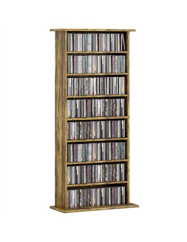 HOMCOM 360 CD Storage Unit - Rustic Brown