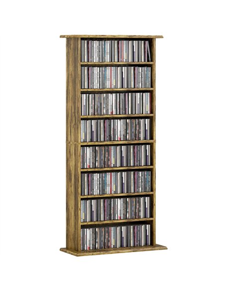 HOMCOM 360 CD Storage Unit - Rustic Brown - pic 169286 | FastDaddyshop