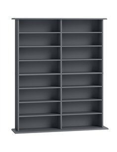HOMCOM 16-Compartment Media Shelf - Grey