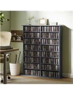 HOMCOM 16-Compartment Media Shelf - Grey 2