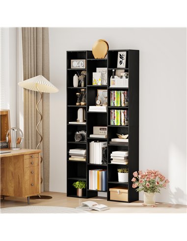 HOMCOM 21-Compartment Bookshelf - Black