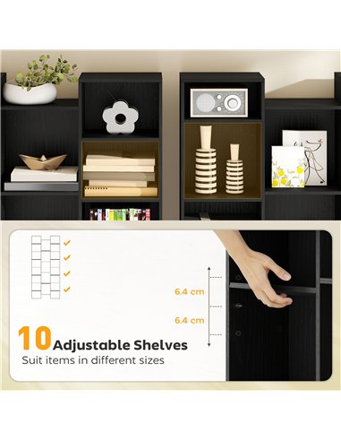HOMCOM 21-Compartment Bookshelf - Black
