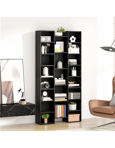 HOMCOM 21-Compartment Bookshelf - Black
