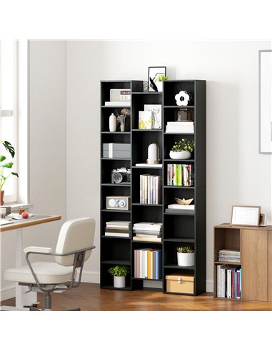 HOMCOM 21-Compartment Bookshelf - Black