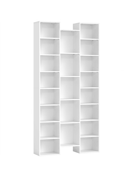 HOMCOM 21-Compartment Bookshelf - White - pic 169305 | FastDaddyshop