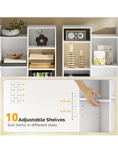 HOMCOM 21-Compartment Bookshelf - White