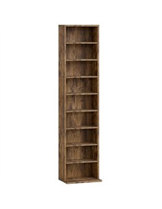 HOMCOM 260 Narrow CD Storage Unit - Rustic Brown
